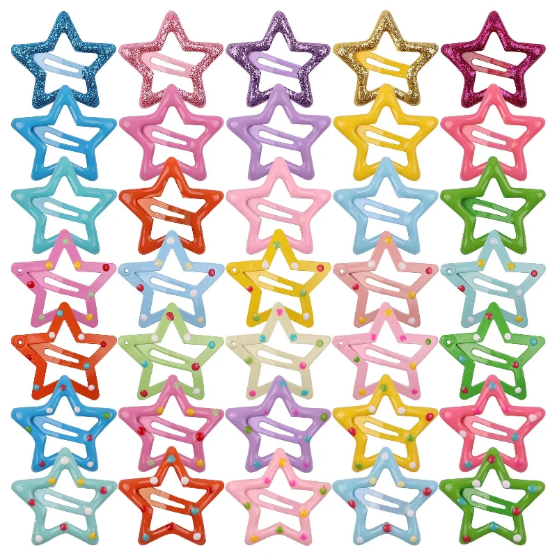 Wholesale Children's Broken Hair Candy Color Five-pointed Star Hair Clip