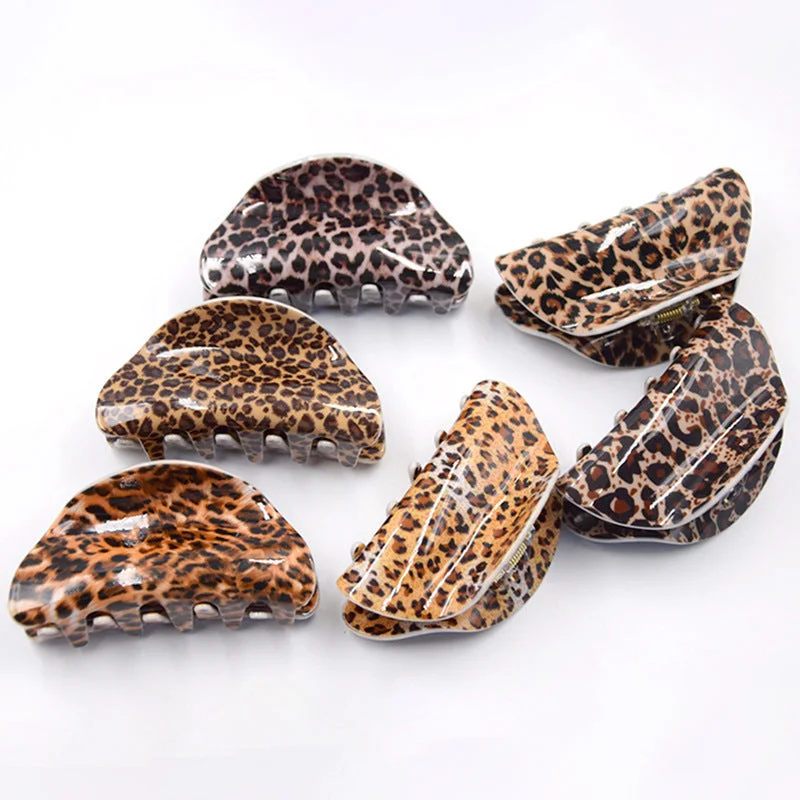 Wholesale Large Acrylic Leopard Print Hair Clips