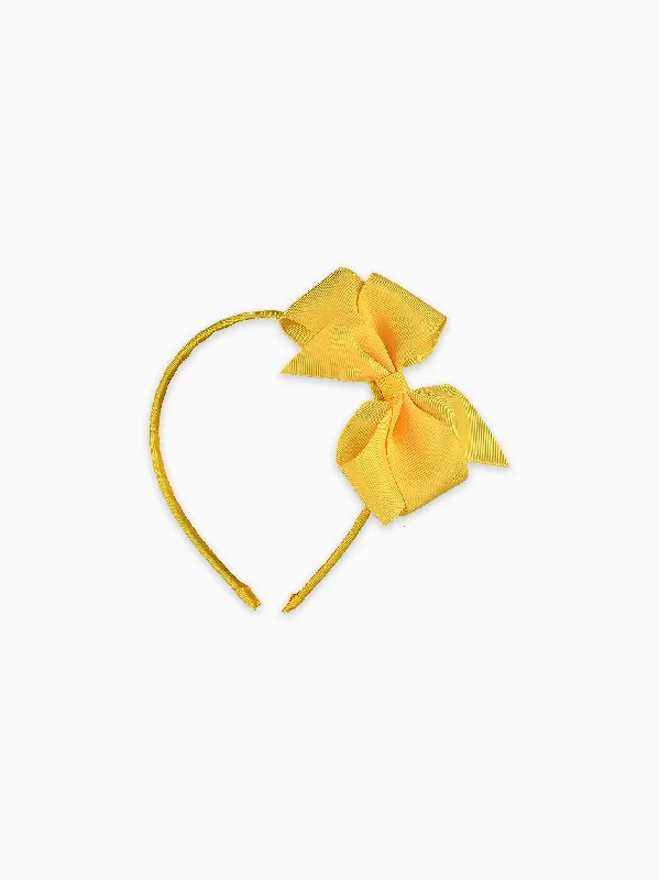 Mustard Big Bow Girl Headband