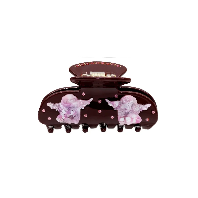 Sweetheart Clip in Bordeaux Angel Wings