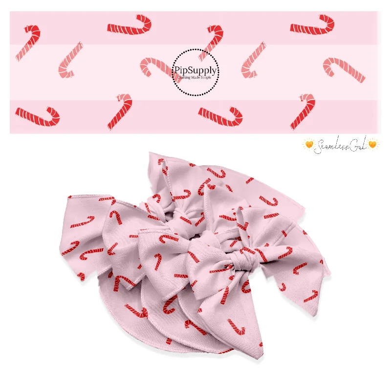 Peppermint Candy Pink Hair Bow Strips