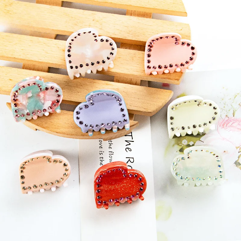 Wholesale Valentine's Day Acetate Heart Shaped Hair Clips