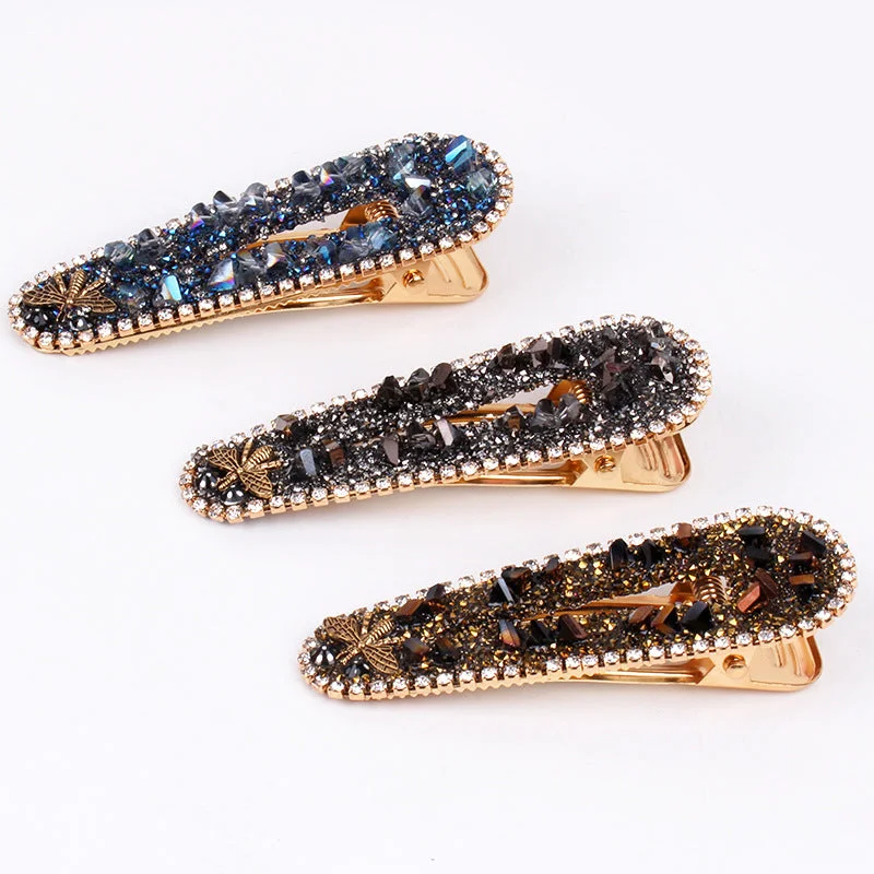 Wholesale Rhinestone Geometric Side Full Diamond Hair Clips