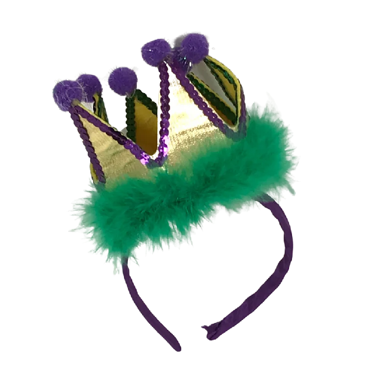 Purple, Green and Gold Crown Head Bopper (Each)