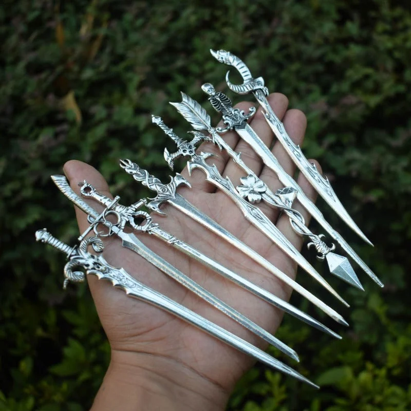 Wholesale 16cm Witch Skull Hair Stick Sword Spirit Hair Hairpin