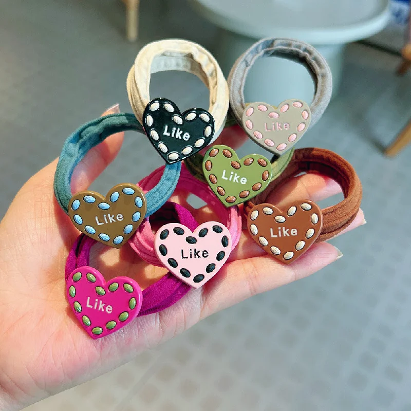 Wholesale of Autumn and Winter Alloy Love Color Matching Towel Rings and Hair Ropes