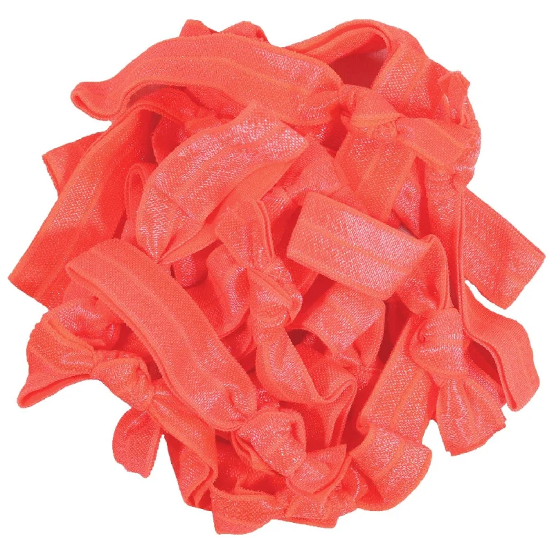 Coral Ribbon Hair Ties - 20 Pack