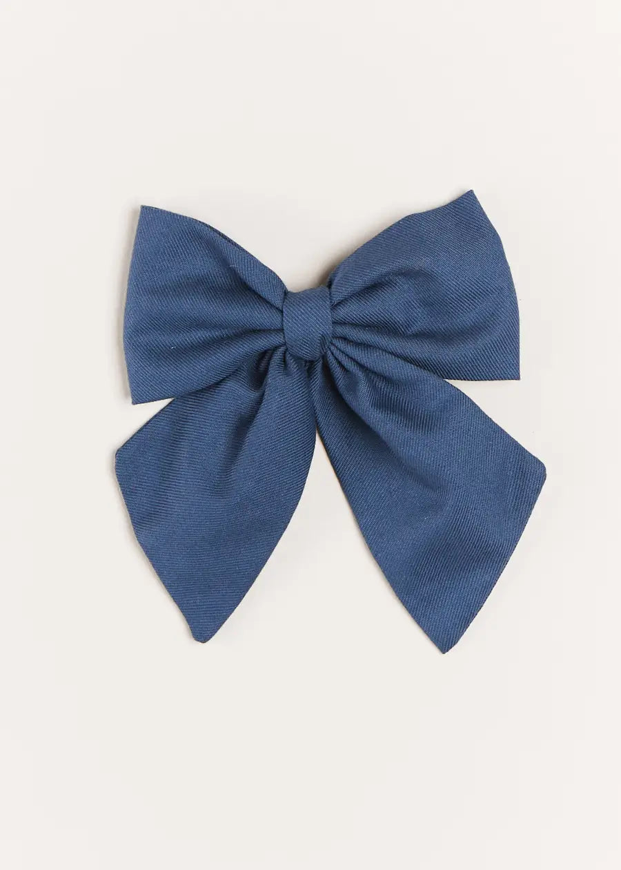 Plain Long Bow Clip in Royal Blue