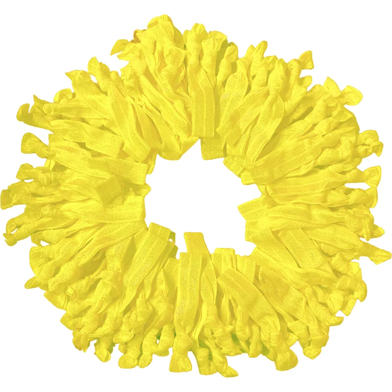 Yellow Ribbon Hair Ties - 100 Pack