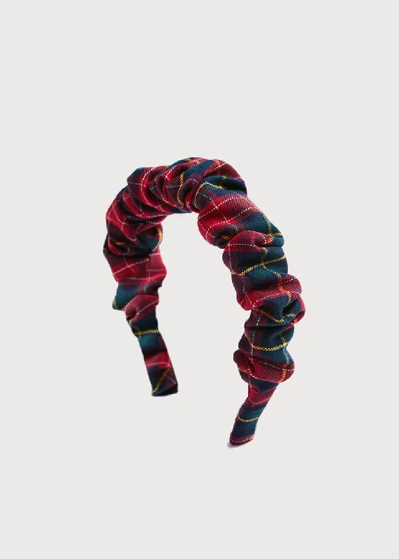 Scrunchie Hairband in Red Tartan