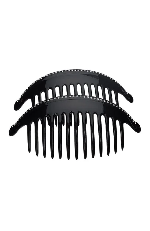 Belle Crystal Large Interlocking Comb Pair