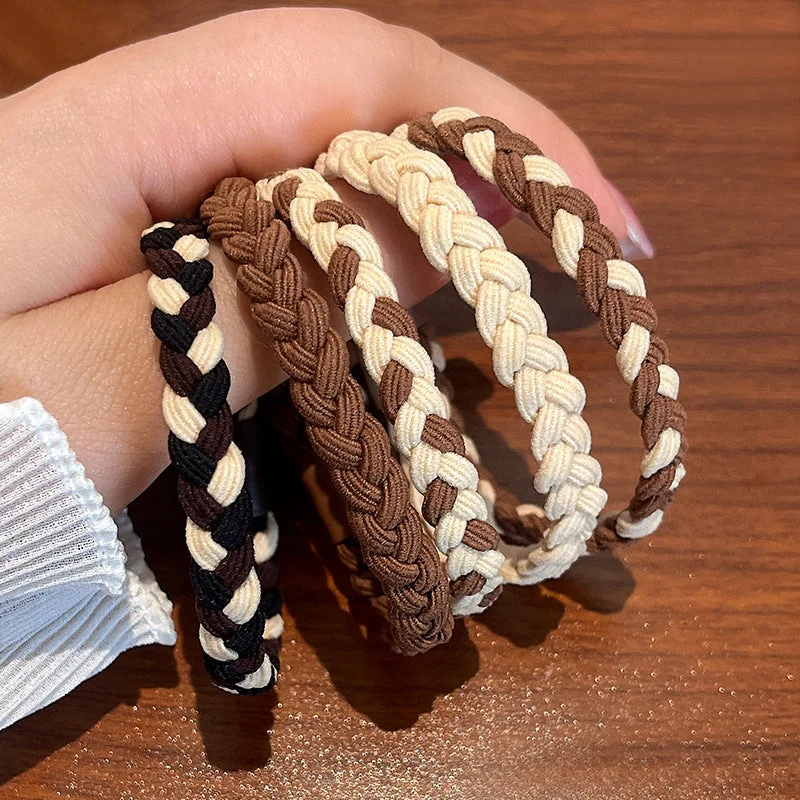 Wholesale Milk Coffee Color Simple High Elastic Fabric Hair Scrunchies